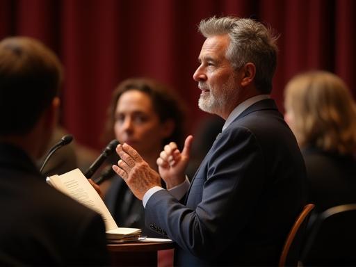 Author speaking at an event